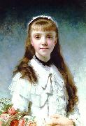 Charles Joshua Chaplin Portrait of a young girl oil on canvas